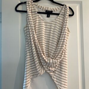White House black market striped Beige and White Women’s Top